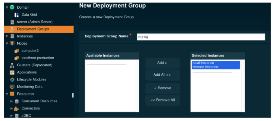 New Deployment Group in Payara Server